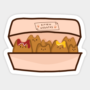 Kawaii Cat inside Box, Funny Chicken Nuggets Cats Sticker